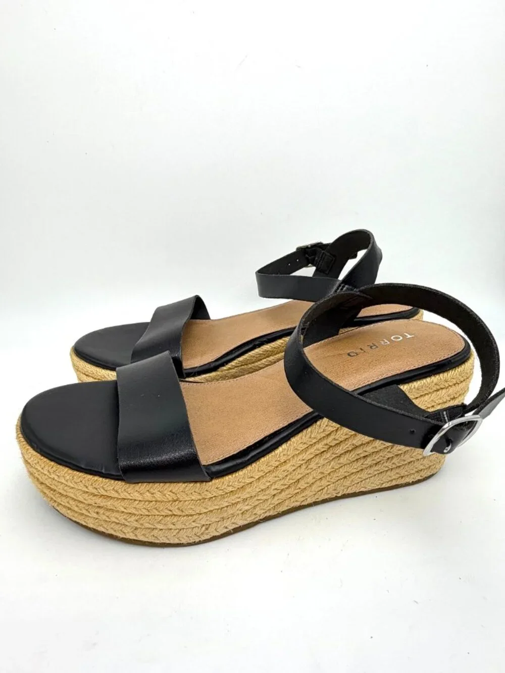 Torrid Black & Tan Wedge Sandals - Size 8
